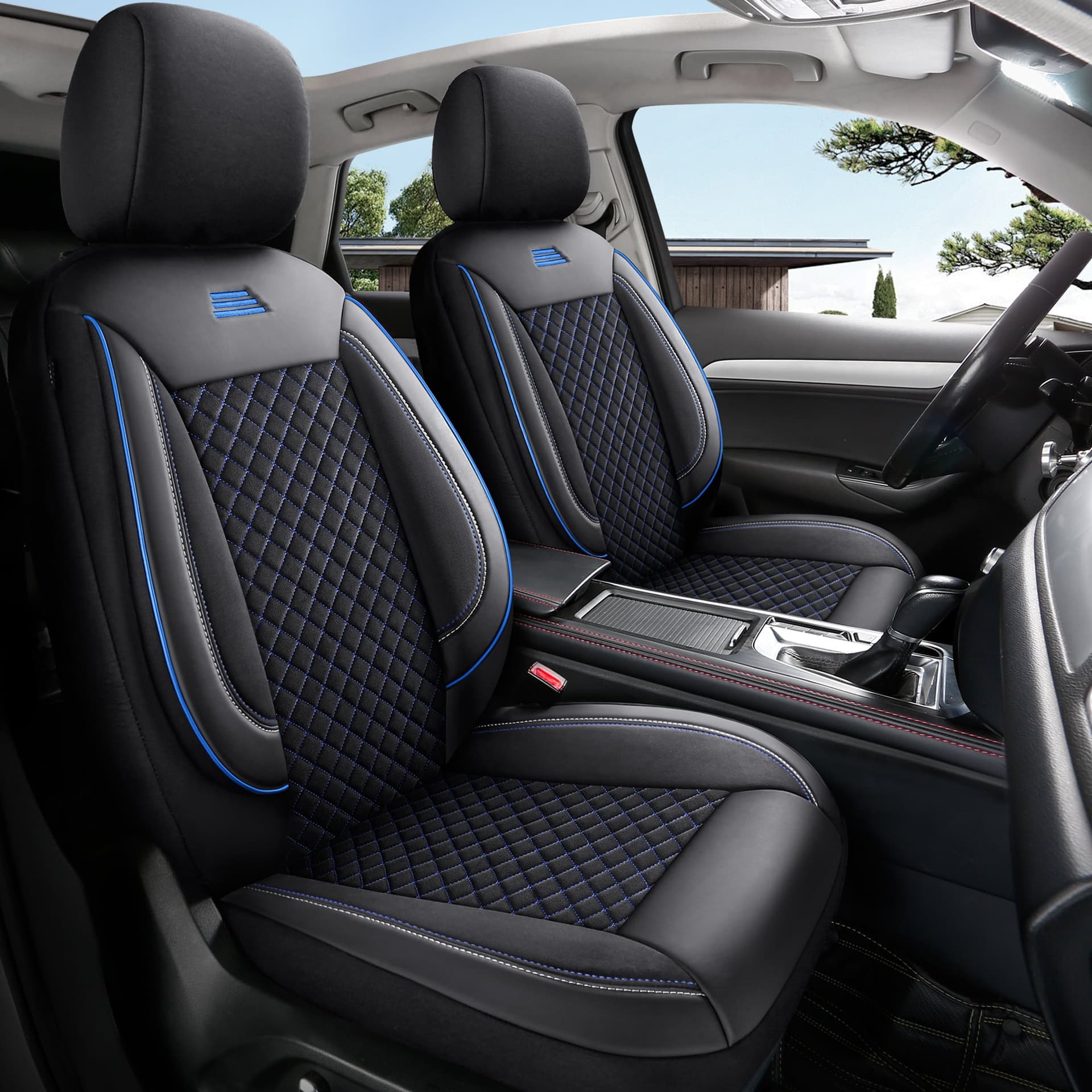 Autostoelhoezen voor Mitsubishi ASX in pasvorm | Complete set of voorstoelen set | AIS Serie 10