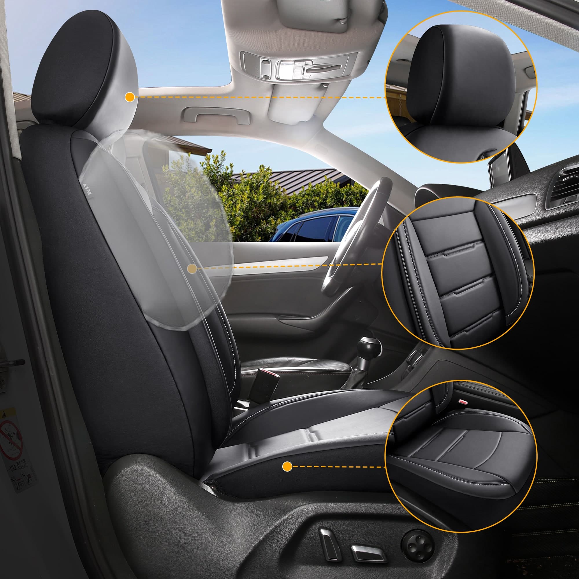 Autostoelhoezen voor Lada Vesta Limousine | Complete set of voorstoelen set | AIE Serie 2