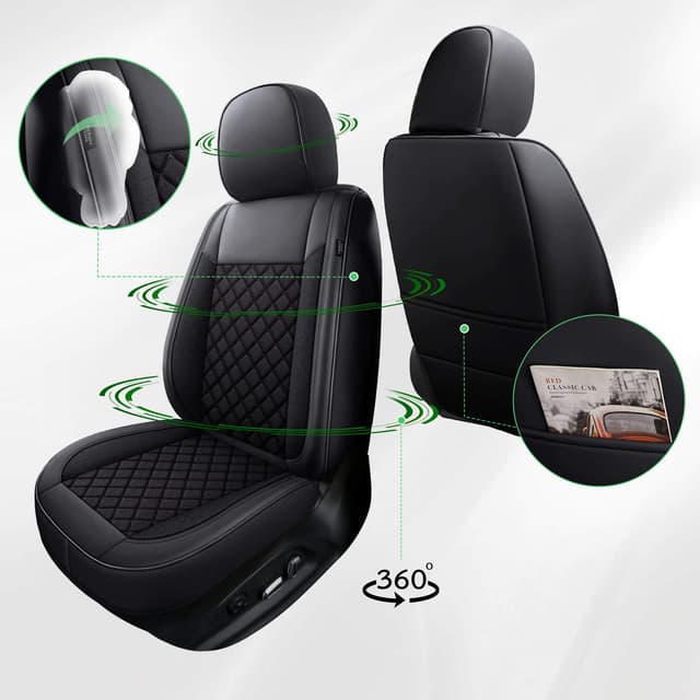 Autostoelhoezen voor Nissan Micra K14 | Set van 2 | Hoogwaardig Kunstleer (Skai) | CLS900 Serie 3