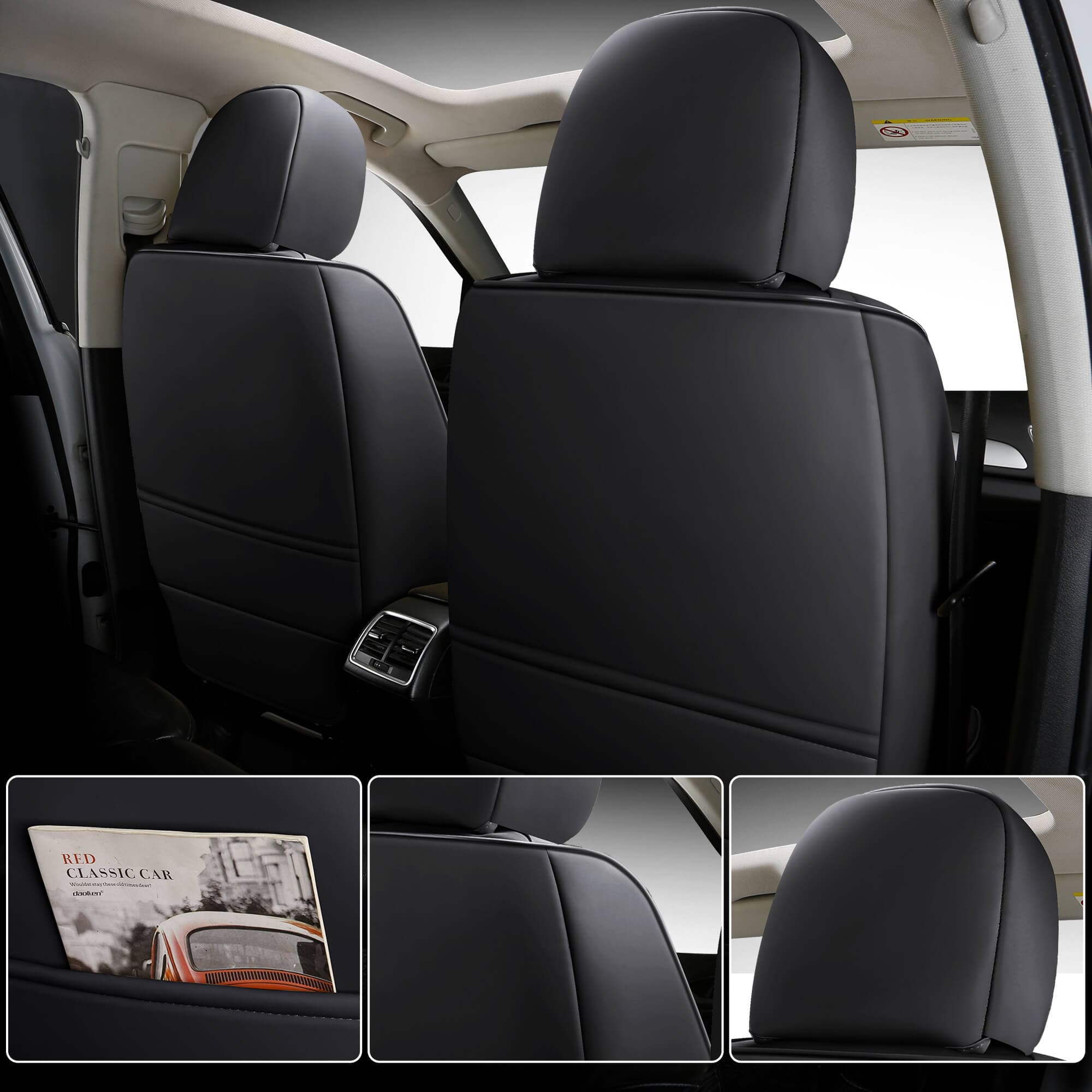 Autostoelhoezen voor Hyundai i10 2. Gen. | Set van 2 | Hoogwaardig Kunstleer (Skai) | CLS900 Serie 4
