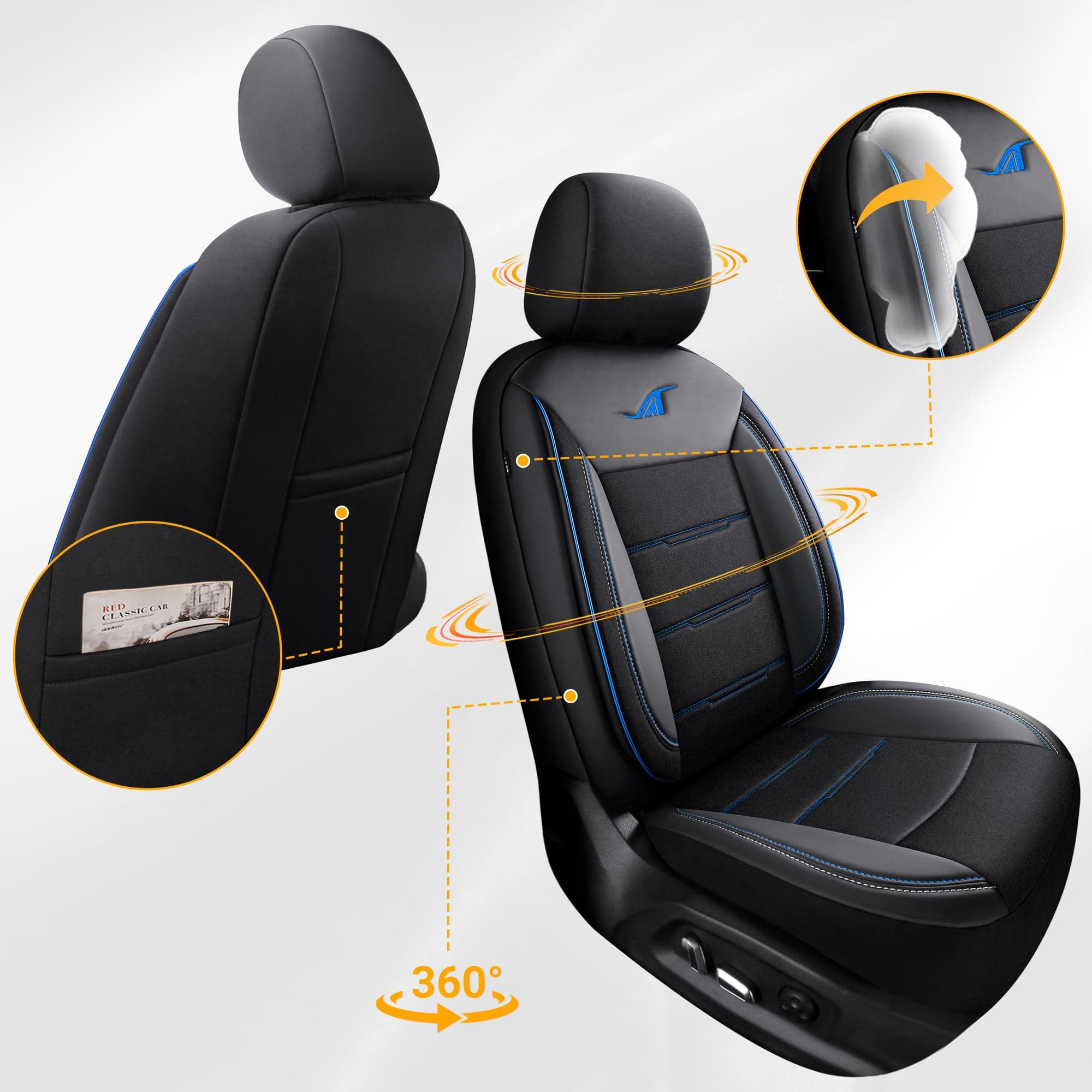 Autostoelhoezen voor Infiniti QX50 | Complete set of voorstoelen set | AIE Serie 7