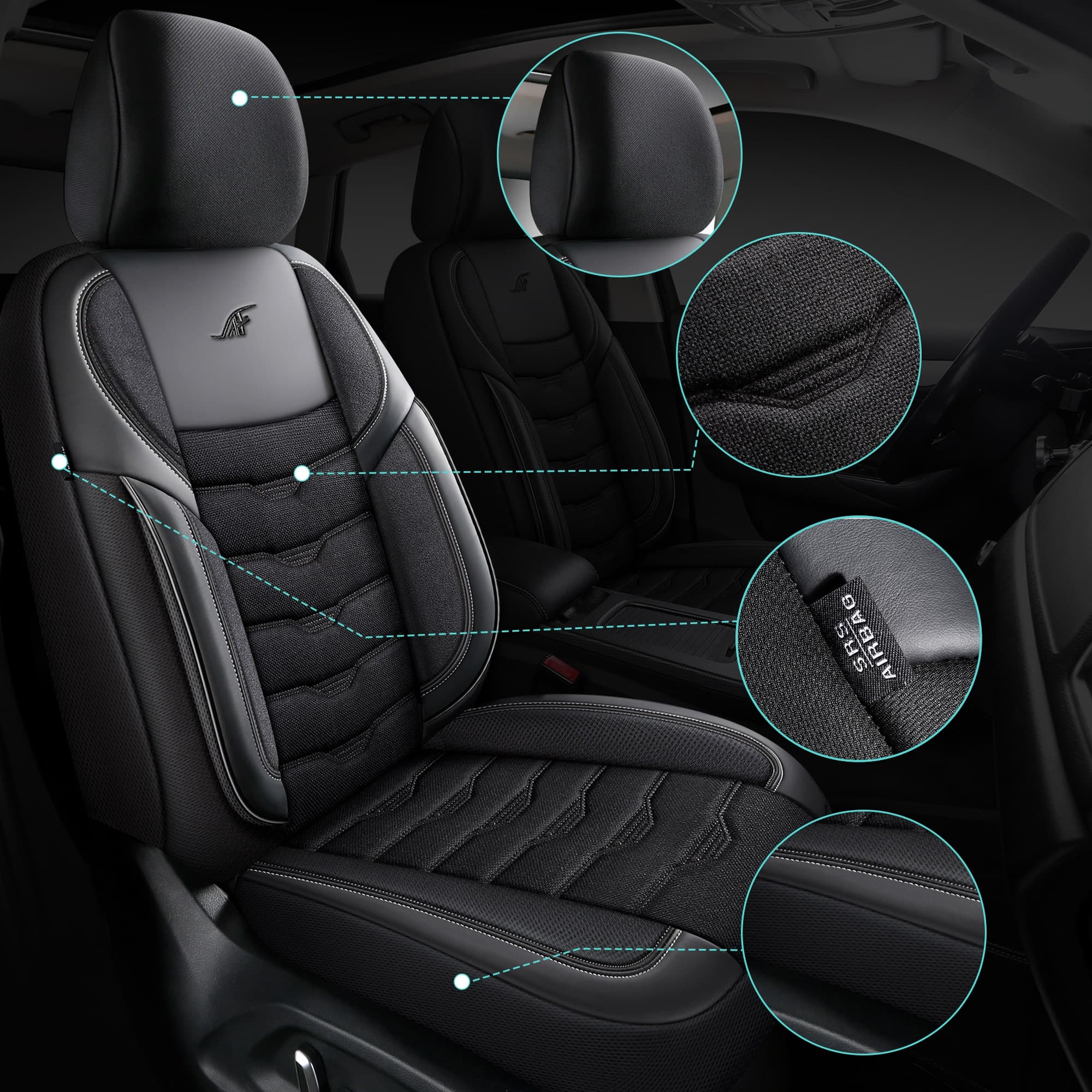 Autostoelhoezen voor Lexus IS 3 | Complete set of voorstoelen set | AID Serie 2