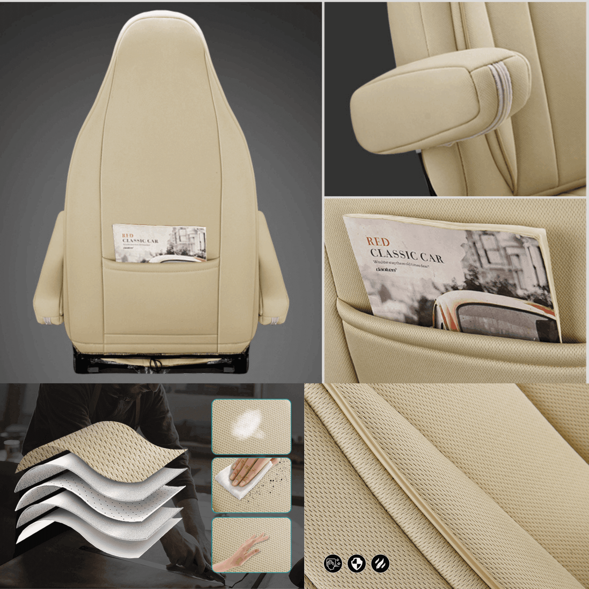 Camper stoelhoezen voor Font Vendome Horizon | Met armleuning hoezen | Set van 2 | CIM2 Serie