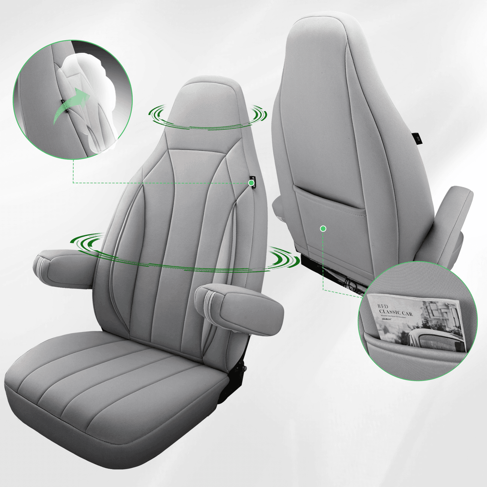 Camper stoelhoezen voor Font Vendome Horizon | Met armleuning hoezen | Set van 2 | CIM2 Serie