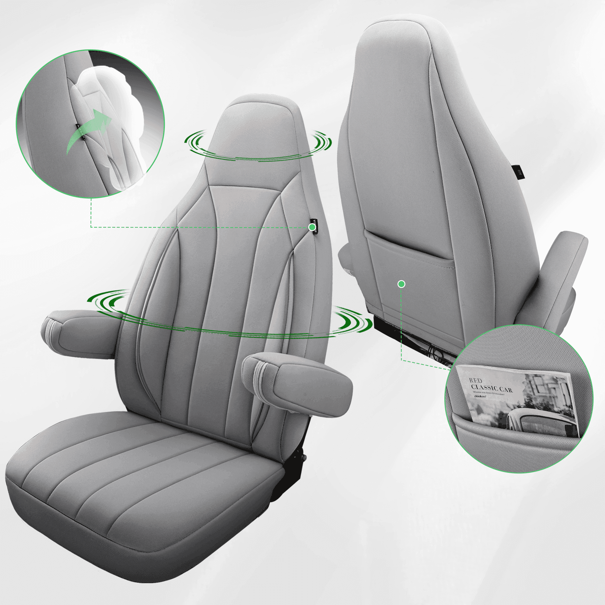 Camper stoelhoezen voor Adria Supersonic | Met armleuning hoezen | Set van 2 | CIM2 Serie