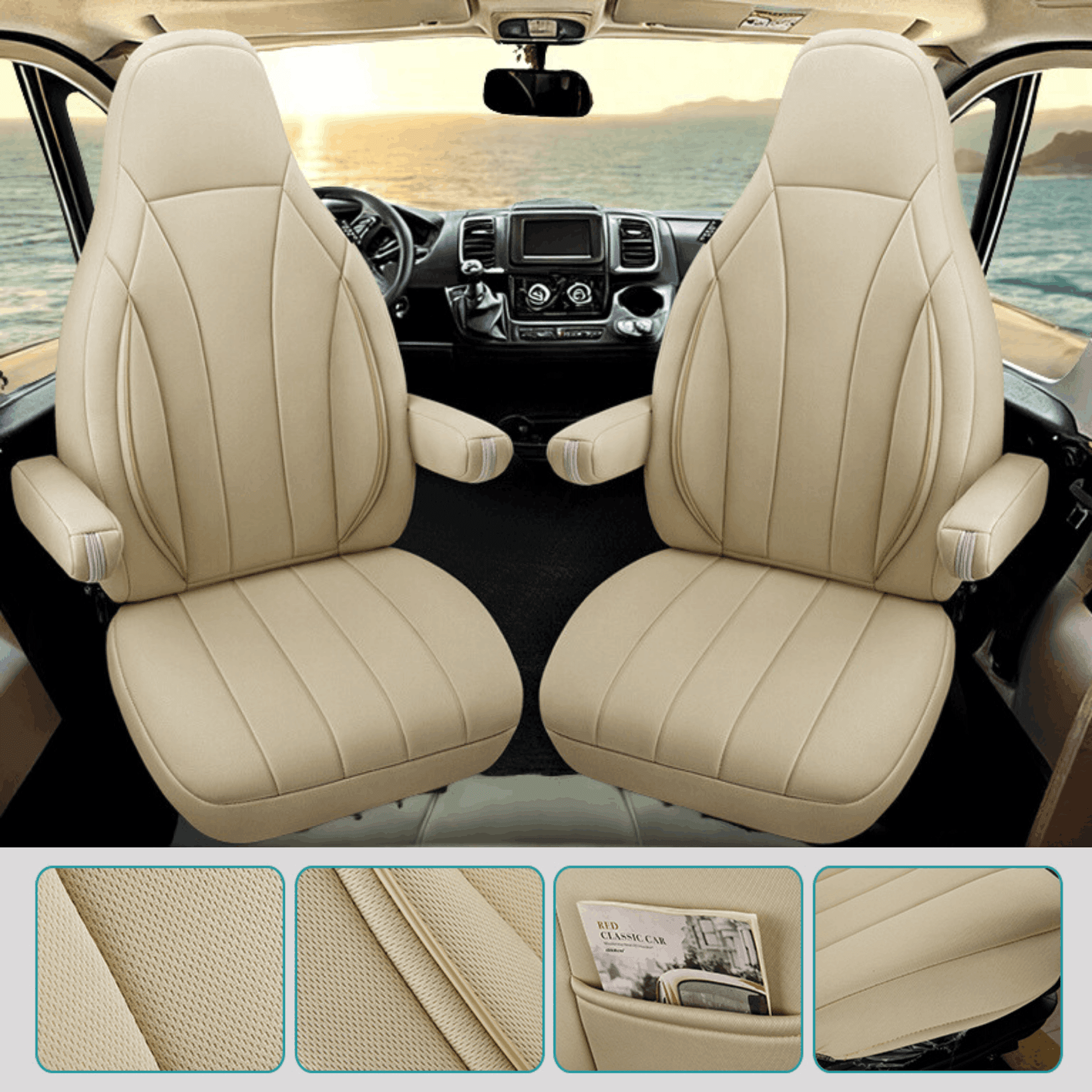 Camper stoelhoezen voor Font Vendome Horizon | Met armleuning hoezen | Set van 2 | CIM2 Serie