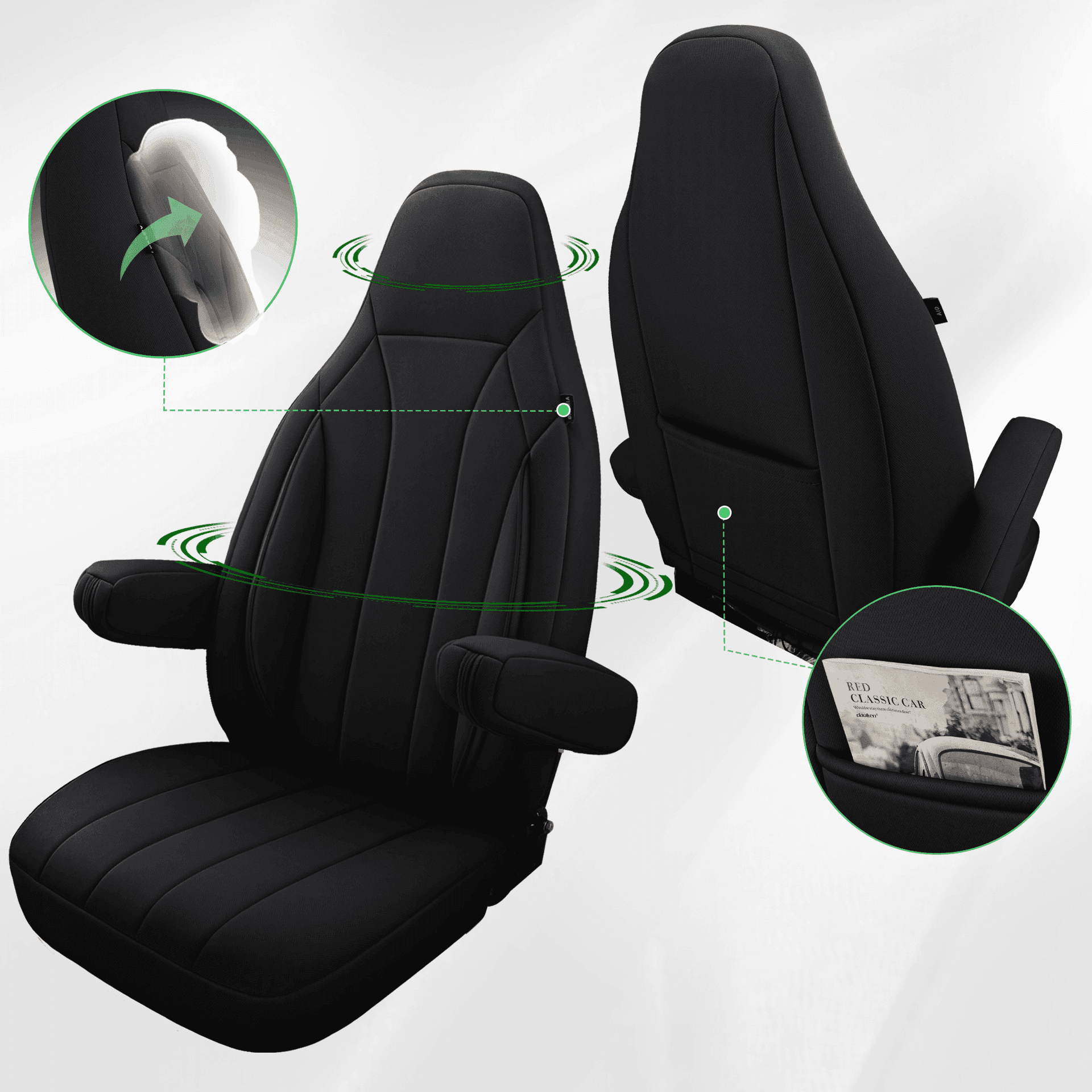 Camper stoelhoezen voor Font Vendome Horizon | Met armleuning hoezen | Set van 2 | CIM2 Serie