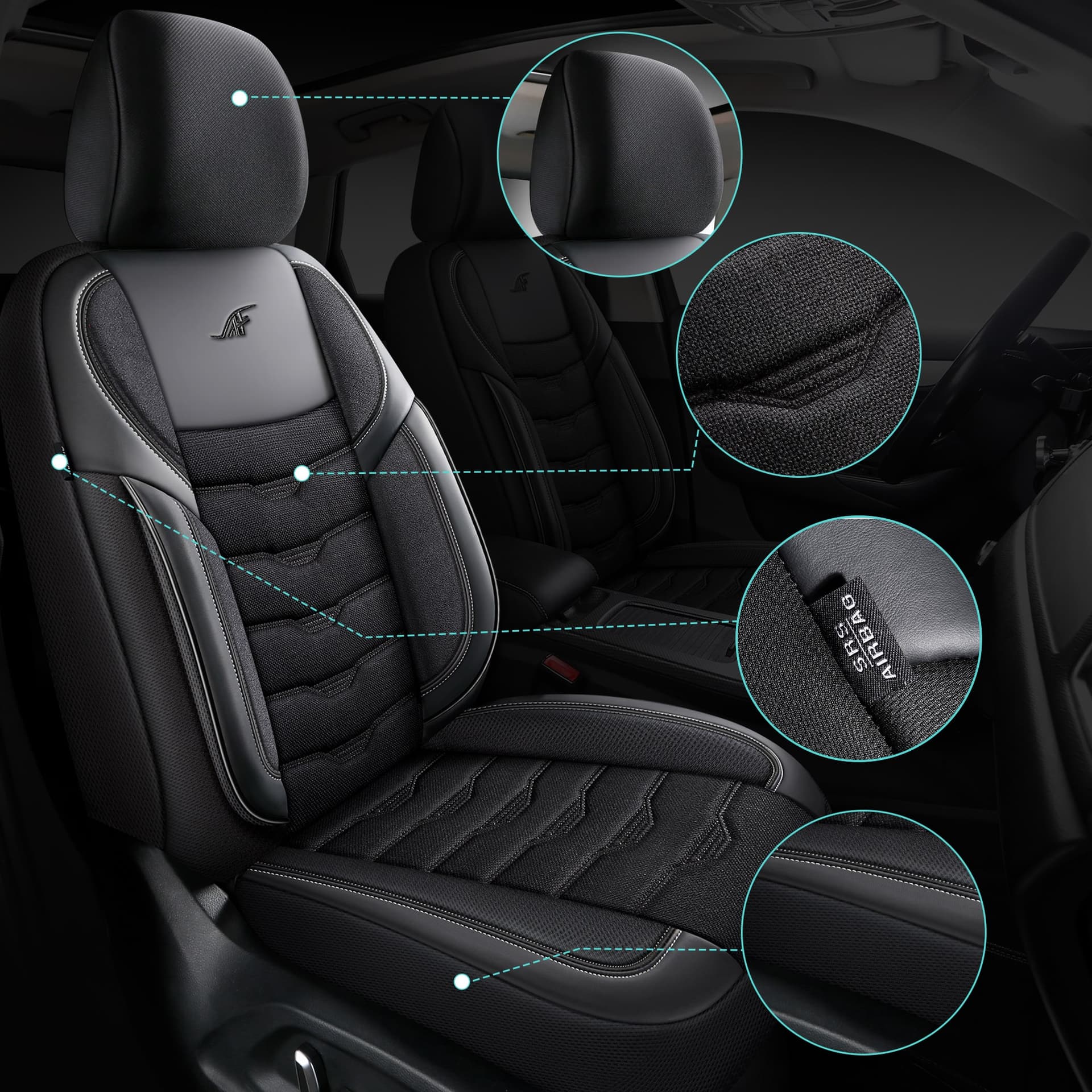 Autostoelhoezen voor Honda Jazz 1 GD | Complete set of voorstoelen set | AID Serie 2